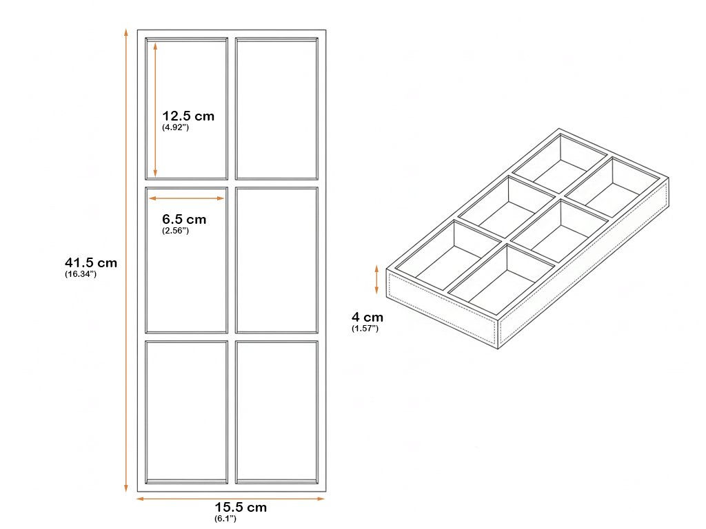 Amber | 6-vakken organizer