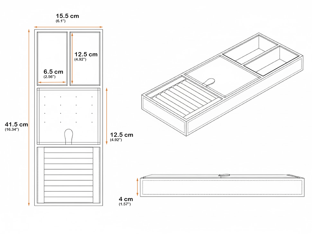 Onyx | sieradenbakje - 4-in-1 Organizer